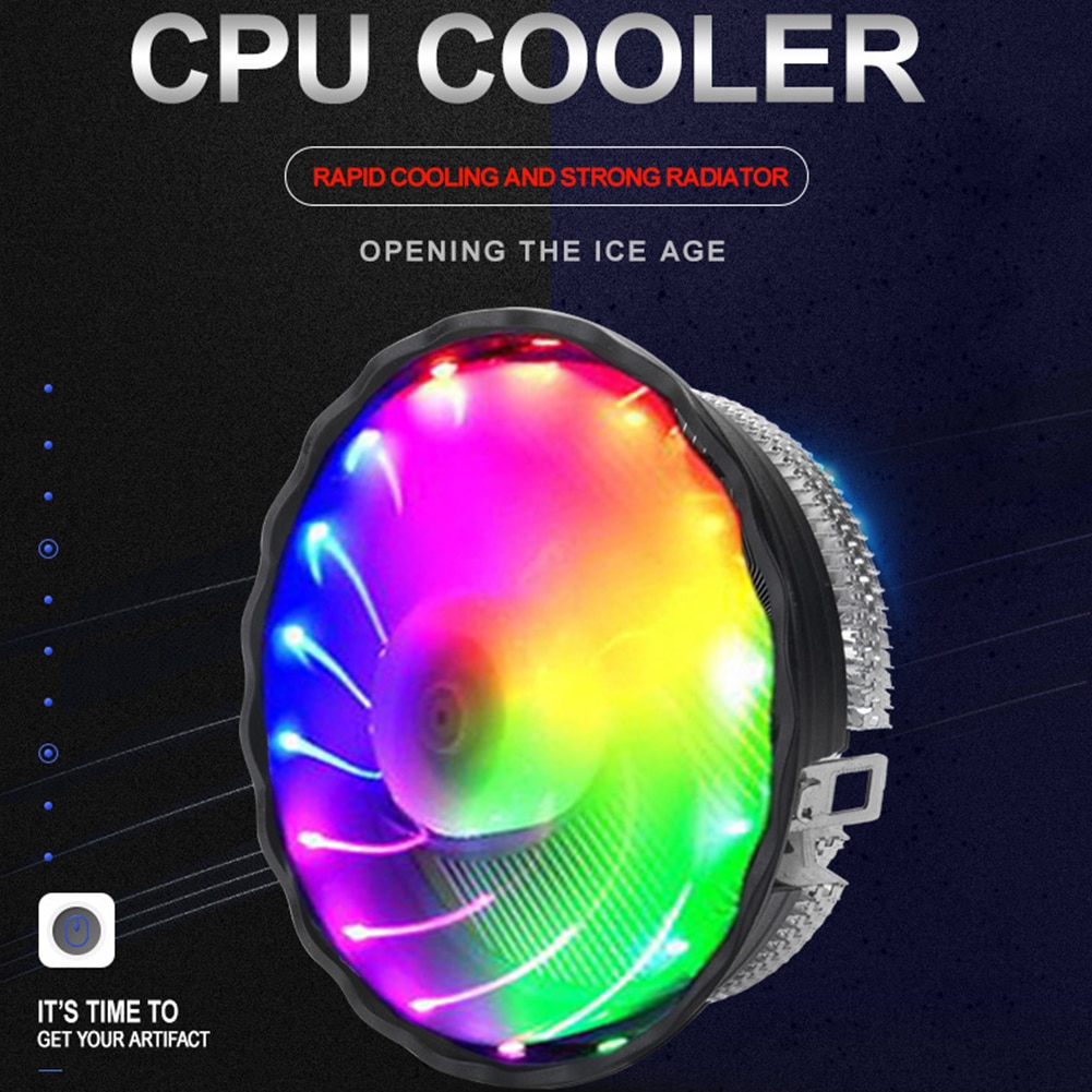 PC Case Fans 1800RPM RGB LED Light Laptop Radiator CPU Cooling Quiet Fan 48CFM (MAX) Air volume Computer Components Fans Cooling