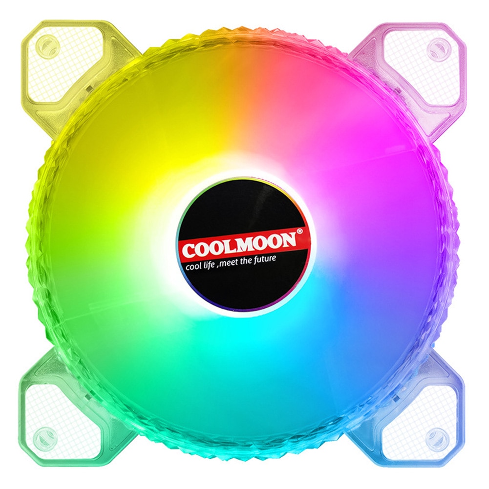 COOLMOON PC Cooling 12cm 4PIN Fan + 3PIN ARGB12V Cooling Fan Desktop Chassis CPU PWM ARGB AURA Cooler Computer Components