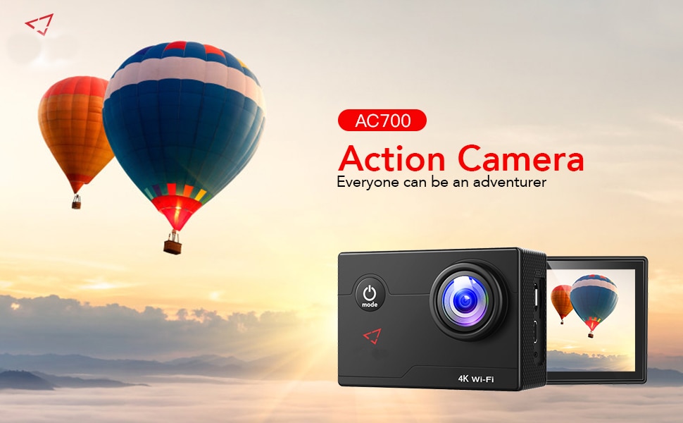 Original Victure AC700  4K 30fps Action Camera  16MP EIS with External Microphone Remote Control 40M Underwater