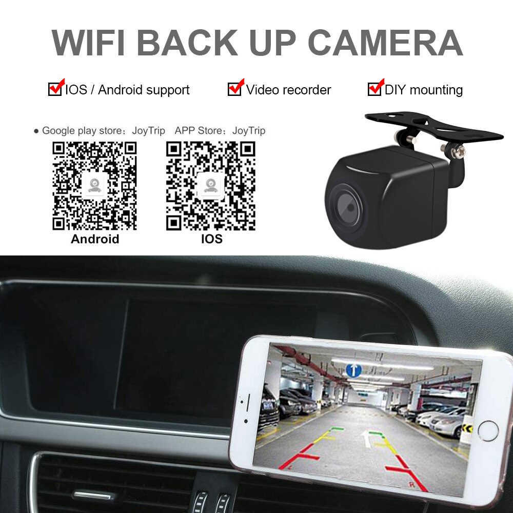 Carsanbo HD Rearview Camera WiFi5 Reverse Camera Hanging Type Back Camera Car 12V WiFi Night Vision Recorder Support Android/IOS