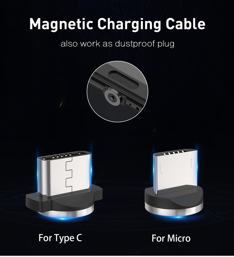 Magnetic USB Fast Charging Micro / Type C Cable